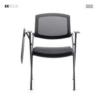 Chaise de bureau avec accoudoirs, chaise de conférence, confortable, avec tablette d'écriture, pour réunion