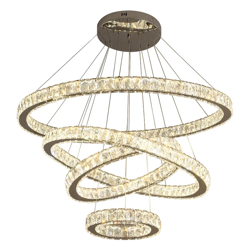 LED Round Crystal Circle Chandelier LUXURY Ring lamp Pendant Lights For living room Hotel Restaurant Hanging lights