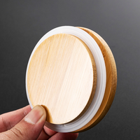 Vente en gros de bocaux de stockage d'aliments en verre borosilicaté Rangement de cuisine avec couvercle à vis en bois d'acacia hermétique et bouchon en liège