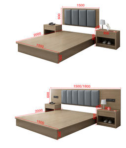 เฟอร์นิเจอร์แบบดั้งเดิมสไตล์โมเดิร์นเรียบง่ายแบบเต็มรูปแบบและเตียงคู่สำหรับห้องนอนมาตรฐานและแผงไม้พิเศษสำหรับวิลล่า - Product Image 1