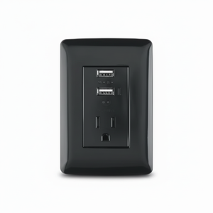 Scatola con 3 unità di contatto con messa a terra + 2 porte USB, nero, linea italiana - Product Image 1