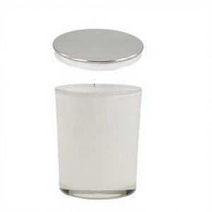 Frascos de Vidrio Cilíndricos para Velas, Blancos Brillantes y Negros Mate, Tapas de Corcho de Madera de Bambú, Doradas/Plateadas Metálicas, Transferencia Térmica de Alta Calidad - Product Image 4