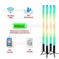 Bothlighting 360 Tube Light RGBWA 5-en-1 LED Uplight sans fil DMX alimenté par batterie pour DJ, fêtes et mariages