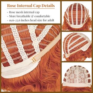 Peluca <span class=keywords><strong>de</strong></span> Disfraz <span class=keywords><strong>de</strong></span> Mrs RP Personalizada al por Mayor, Peluca Corta Rizada Naranja Afro, Peluca <span class=keywords><strong>de</strong></span> Pelo Sintético Rojizo Jengibre, Unisex, para Fiesta <span class=keywords><strong>de</strong></span> Halloween - Product Image 4