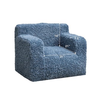 Plush <b>Beanbag</b> Chair For <b>Kids</b> And Adults Soft Cushion Seat Versatile Folding Design Compressible Packaging Blue Color Option - Product Image 5