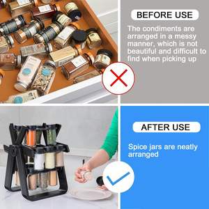 Estante Giratorio de 360 Grados para Almacenamiento de Condimentos, Juego de 18 Frascos de Vidrio para Especias, para Cocina y Hogar, Venta al por Mayor - Product Image 2