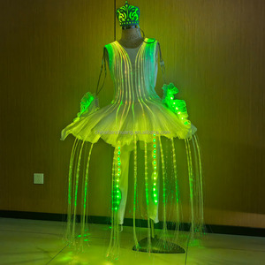 Costume LED Elfe de Nuit, Robe de Ballet à Fibres Optiques avec Tiare Lumineuse, Vêtements à Changement de Couleur LED - Product Image 6