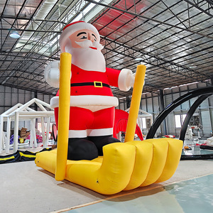 Père Noël géant avec logo gonflable personnalisé Jolly Christmas Figure pour la décoration du centre commercial et les promotions des fêtes - Product Image 1