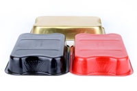 Couvercle jetable en aluminium doré pour gobelet à gâteau en PET, capacité 2080 ml, résistant aux hautes températures, personnalisable, pour barbecue et pique-nique en extérieur