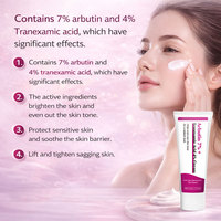 Crème pour le visage à 7% d'arbutine et 4% d'acide tranexamique, hydratant éclaircissant, correcteur de taches brunes, niacinamide, tous types de peau
