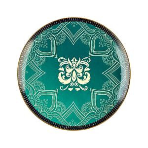 Lion Dancing Simmualtion Porcelana Ceramics Decoration Tableware Festival Green Ceramic Tableware <b>Wedding</b> 8 Inch Dessert Plate - Product Image 5