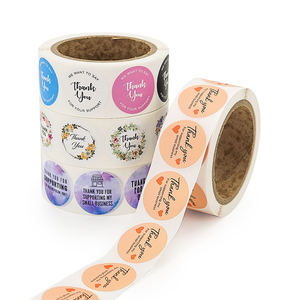 Custom Logo Label <b>Sticker</b> Print Adhesive Waterproof Vinyl Paper Round Thank You <b>Stickers</b> <b>Roll</b> Packaging Labels Custom <b>Stickers</b> - Product Image 6