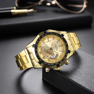 Thương hiệu thép không gỉ Dây đeo đồng hồ nam sang trọng lịch thường thạch anh Đồng hồ khái niệm lớn quay số du lịch đồng hồ đeo tay Mens Đồng hồ - Product Image 3