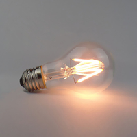 Ampoule LED à filament clair de style Edison vintage, 8 watts, blanc chaud (2700K), A19, pour suspension, dimmable