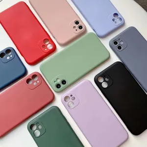 Morbido di Colore Della Caramella della Cassa Del Telefono Per il iPhone 11 Pro Max 7 8 6 6S Plus XR X XS MAX SE 2020 Liquido Del Silicone di Caso Della Copertura di TPU