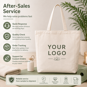 Borsa Tote in Tela con Motivo a Lettere per Kit di Benvenuto per Ritiri Yoga, 34x31x12cm, con Tracolla e Manici, per Palestra, Shopping e Benessere - Product Image 6