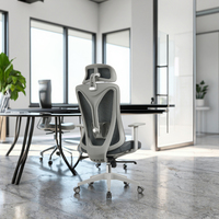 Chaise de bureau ergonomique personnalisée au prix d'usine, design moderne, dossier haut en maille, pivotante, réglable, avec support lombaire, base en acier