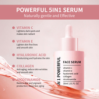 OEM Peptide Acide Hyaluronique Vitamine C E Collagène Sérum pour le Visage 5 en 1 Formule Liquide Blanchiment et Anti-âge Lifting Instantané