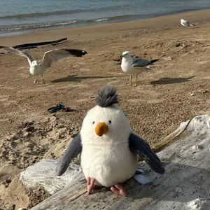 New Jelly Cat Chipper Seagull Super Soft Edredón de peluche de juguete Animal relleno Accesorios de vacaciones Patatas fritas Partner Beach Seaside - Product Image 5