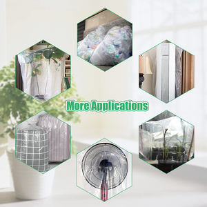 6 pièces de protection contre le gel pour plantes d'hiver, sacs en plastique pour plantes avec cordon de serrage, abris transparents imperméables - Product Image 6