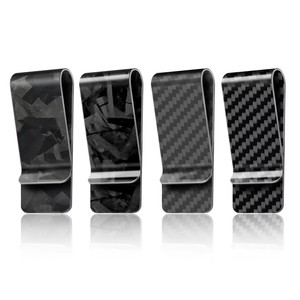 Men's Durable Forged Carbon Fiber Money Clip Ultra Thin Slim Card Holder Money Wallet Glossy Black Moneyclip Gift for Men - Product Image 1