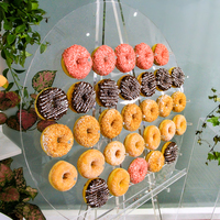 Support à desserts à donuts en acrylique transparent et personnalisé, présentoir mural à beignets, pour mariage