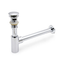 Siphon bouteille en laiton pour lavabo de salle de bain, siphon de vidage rond 1 1/4 "