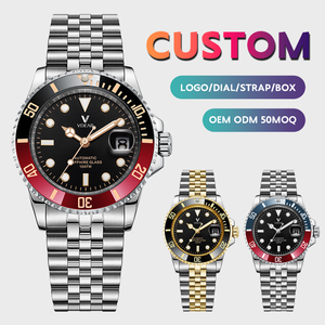 <span class=keywords><strong>Montre</strong></span> de plongée de luxe pour hommes en <span class=keywords><strong>or</strong></span> rose avec calendrier mécanique lumineuse Uhr personnalisé style d'affaires bracelet en acier inoxydable à faible quantité minimale de commande - Product Image 1