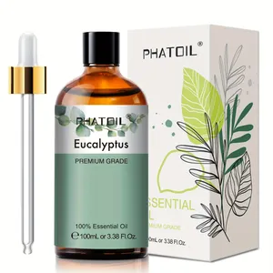 1 botol minyak esensial Eucalyptus 100ml, untuk pelembap Aromaterapi, pijat perawatan kulit