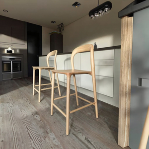 Stile nordeuropea curva in <span class=keywords><strong>legno</strong></span> da cucina sedia aperta retro in <span class=keywords><strong>legno</strong></span> rovere sgabello <span class=keywords><strong>sedie</strong></span> da Bar - Product Image 6
