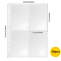 Protège-Feuillets Archivalpro à Chargement par le Haut, 1/2/3/4 Pochettes, Recharges Transparentes en PP, Placage de Cartes Double Face, Format A4