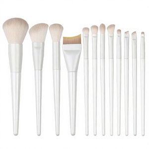 12Pcs Contour Foundation Makeup Brush Set Custom Logo Wood Handle Synthetic Face Brush - Product Image 3