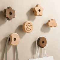 Crochets en bois de dessin animé créatifs, décoration de chambre mignonne, porte-clés mural multifonctionnel, porte-manteau, accessoires