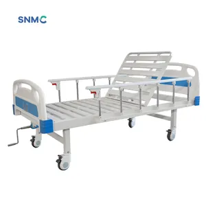 Lit d'hôpital manuel bon marché lit médical réglable équipement hospitalier lit patient une manivelle 1 fonction