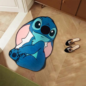 Tapis de sol en tissu imitation cachemire en forme d'extraterrestre adorable, motif dessin animé TEMU, antidérapant, facile d'entretien, pour chambre à coucher et chevet, pour l'exportation - Product Image 3