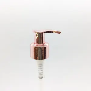 OEM Venta caliente al por mayor 24/410 brillante metalizado oro rosa bomba de loción dispensador de jabón de manos bomba fabricante/al por mayor