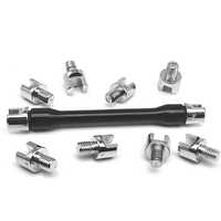 Clé à rayons de roue de moto 10 en 1 (5,0-6,8 mm) Kit d'outils de réparation de vélo pour VTT, moto tout-terrain, kit de clé à rayons à couple