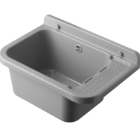 Excellent rapport qualité-prix, évier mural en plastique gris PP certifié CE, pour intérieur/extérieur, cuisine, applications variées, égouttoir auto-nettoyant