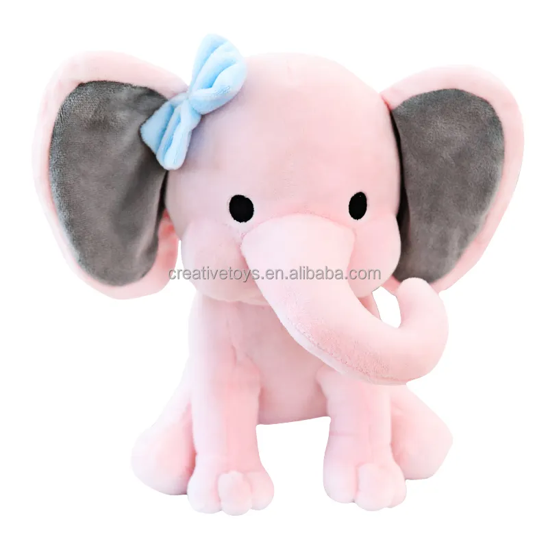 customize wholesale pink grey cute kawaii elephant soft plush baby toys