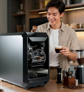 Machine à torréfier le café électrique Santoker 200g en acier inoxydable, mini torréfacteur domestique à feu direct - Product Image 1