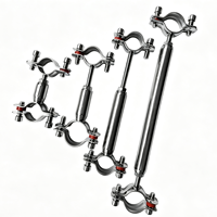 Support de fixation double couche pour tuyaux en acier inoxydable usiné CNC, réglable, pour conduites de gaz, OEM/ODM
