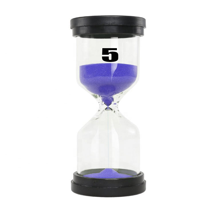 Colorful 1/3/5/10/15/30 Minutes Sand Timer Set Pack of 6pcs Hourglass Sand Timer for Kids Game Timer