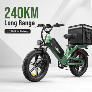D55 Electric Cargo Bike 20" Fat Tire Front Suspension <b>Off</b>-Road Commuter Mountain Bike with Front Rear <b>Turn</b> Signal - Product Image 1