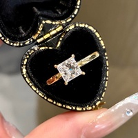 Anillo de Diamante Cultivado en Laboratorio de Oro Sólido de 18K Xinfly, 1 Quilate, Corte Princesa, Anillo de Compromiso y Boda, Certificado IGI, Doble Certificado, Oro Pesado