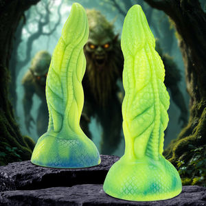 Productos Sexuales para Mujeres, Dildos de Silicona, Dildo de Silicona con Forma de Monstruo Verde Brillante, Dildo Alienígena - Product Image 1