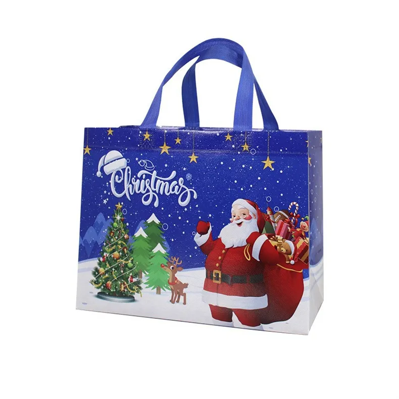 Сумки с логотипом на заказ, рождественский подарок, нетканые сумки для покупок, сумки из нетканого материала, складная сумка для покупок из полиэстера