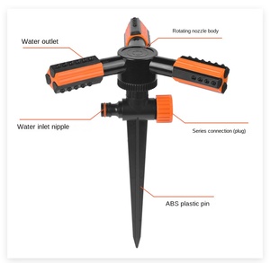 Automatic 360 Degree Rotating Plastic Ground <strong>Sprinkler</strong> Trigeminal <strong>Irrigation</strong> System For Farm &amp; Garden Lawn Watering Tool - Product Image 6