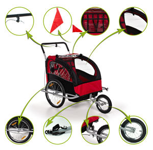 Remorque Pliante de Vélo de Voyage pour Bébé et Enfant, Transport d'Animaux Domestiques, Utilisation Extérieure - Product Image 2
