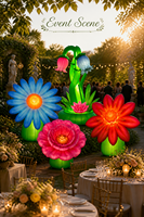 Fleur de pivoine rose gonflable géante réaliste à pétales multicouches pour décoration commerciale extérieure et intérieure