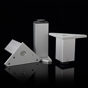 Pieds de meuble réglables en alliage d'aluminium, pieds carrés robustes pour armoire, 6cm 8cm 10cm 12cm 15cm 20cm 25cm 30cm - Product Image 1